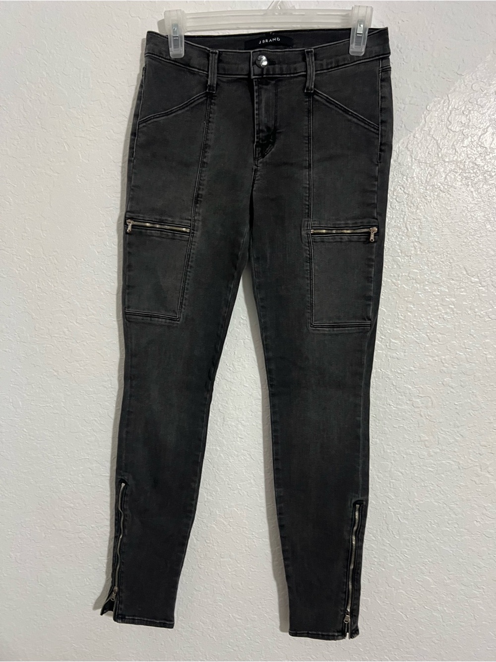 J Brand Jeans Womens Size 27 Kassidy Grey Cascade Skinny Zip Leg Utility #839